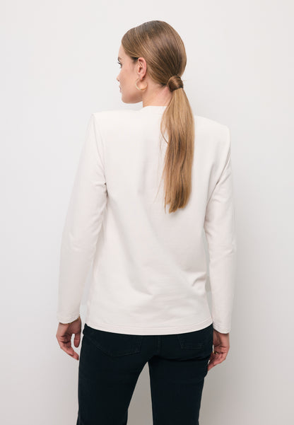 Kremowy longsleeve z poduszkami na ramionach MELISSANDRA