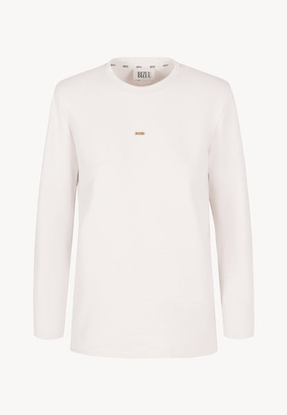 Kremowy longsleeve z poduszkami na ramionach MELISSANDRA