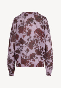 Różowy sweter z wełną w autorski print MENTON