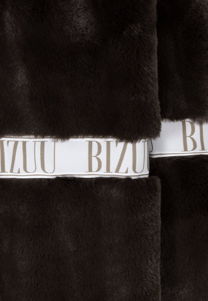 Brązowe futro z kapturem MILANO