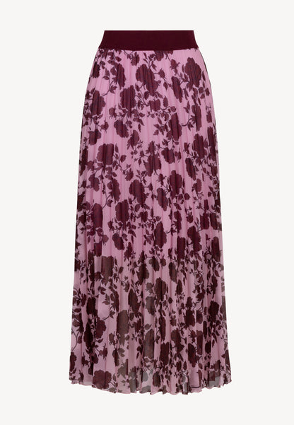 Różowa spódnica plisowana w autorski print MINA