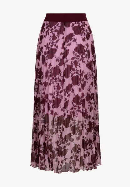 Różowa spódnica plisowana w autorski print MINA