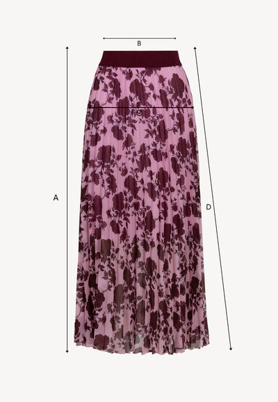 Różowa spódnica plisowana w autorski print MINA