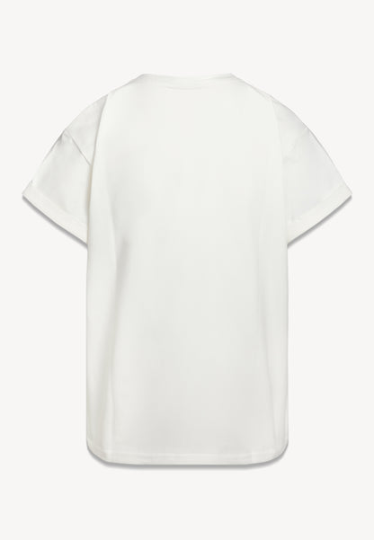 Kremowy t-shirt z grafiką MIRE
