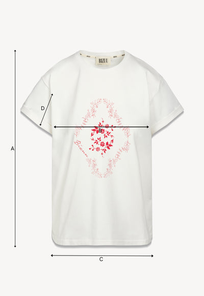 Kremowy t-shirt z grafiką MIRE