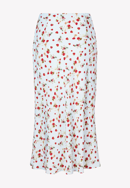 Midi spódnica w autorski print MOLLENA błękitna