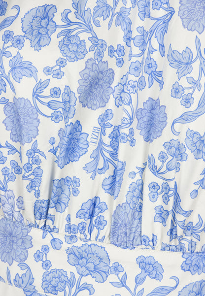 Midi sukienka w kwiaty MOSELLE niebieska