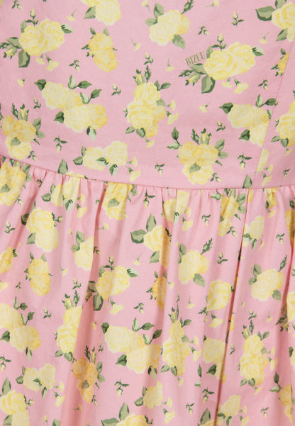 Różowa sukienka mini w kwiatowy print MOSY