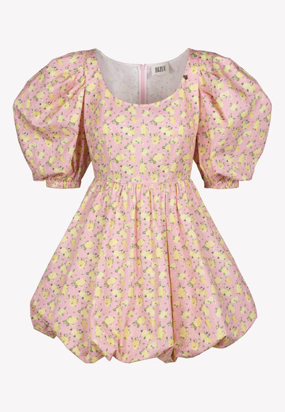 Różowa sukienka mini w kwiatowy print MOSY