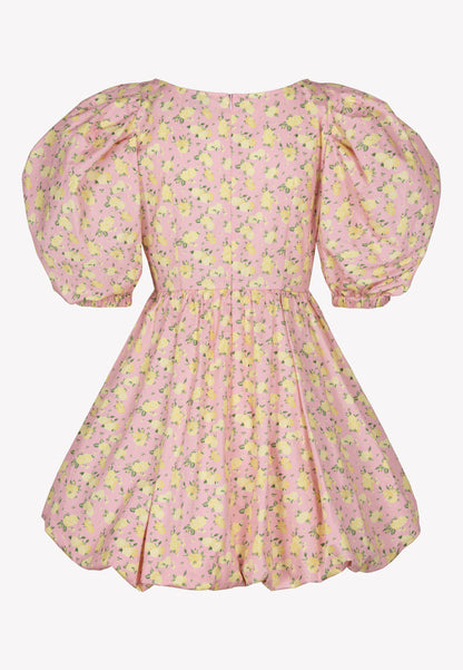 Różowa sukienka mini w kwiatowy print MOSY