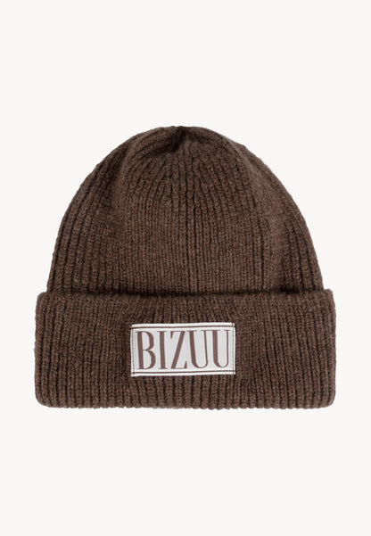 Brązowa czapka z wełną merino MOYU
