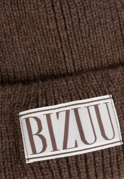 Brązowa czapka z wełną merino MOYU