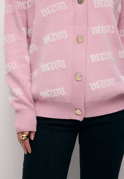 Różowy kardigan w logo MYLES