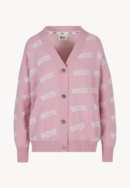 Różowy kardigan w logo MYLES