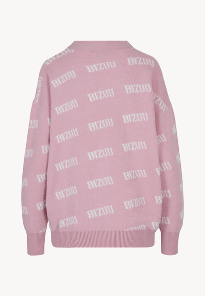 Różowy kardigan w logo MYLES