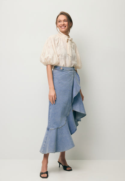 Kremowa bluzka z kwiatowym wzorem AZALEA