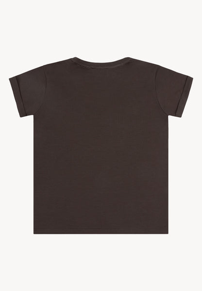 Brązowy T-shirt z logo Bizuu NIKKO