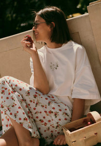 Kremowy t-shirt OVELIA