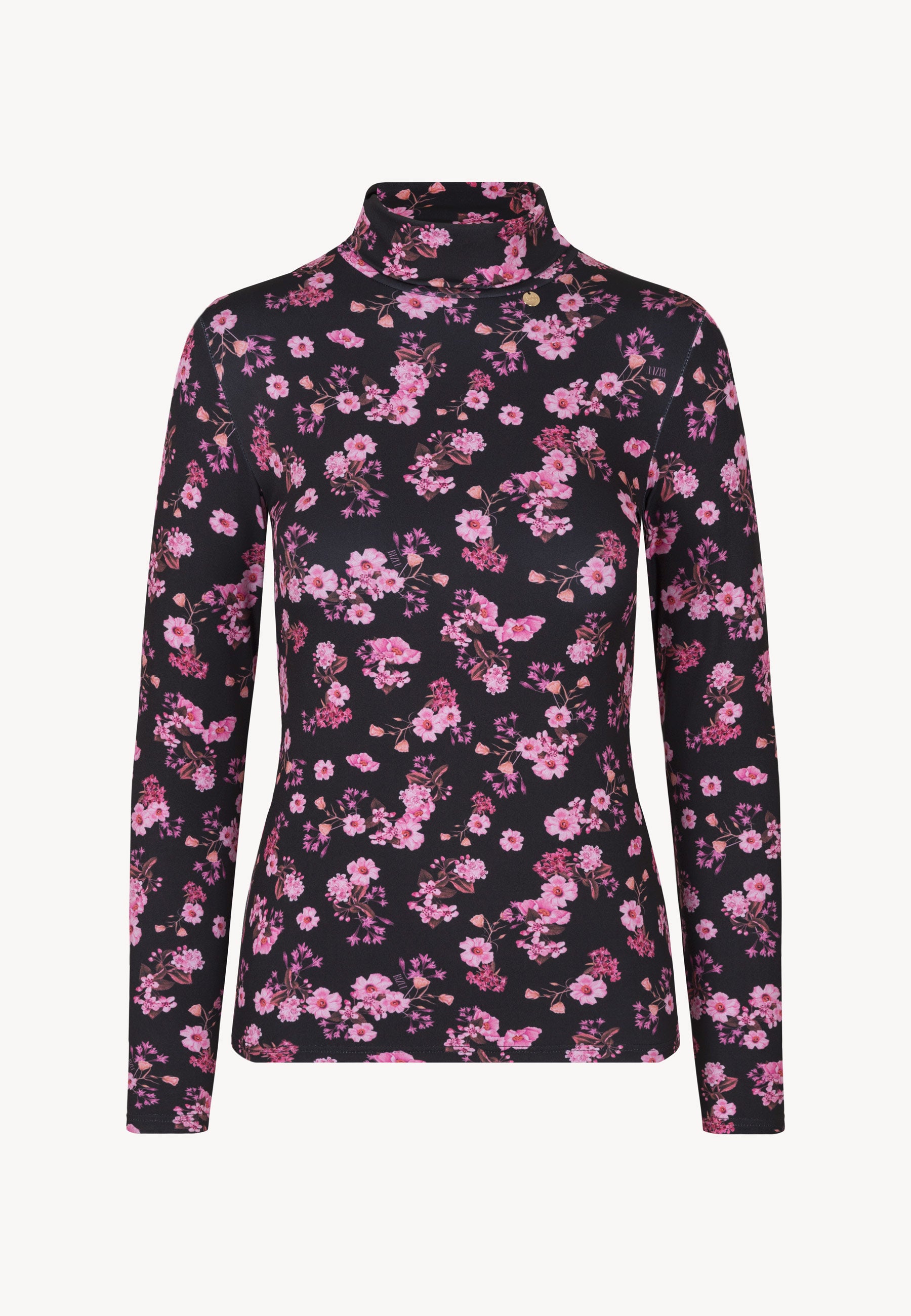 Dopasowany golf w kwiatowy, autorski print OWAKA.