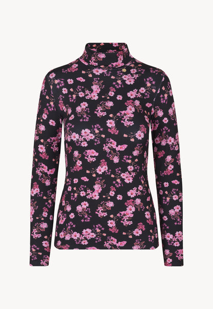 Dopasowany golf w autorki print OWAKA czarny