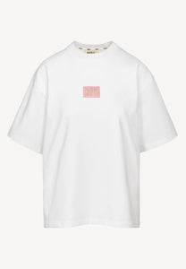 Kremowy T-shirt oversize z logo PARADISO