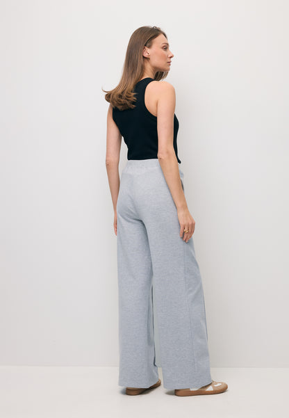 Szare spodnie dresowe z szeroką nogawką PETRAS