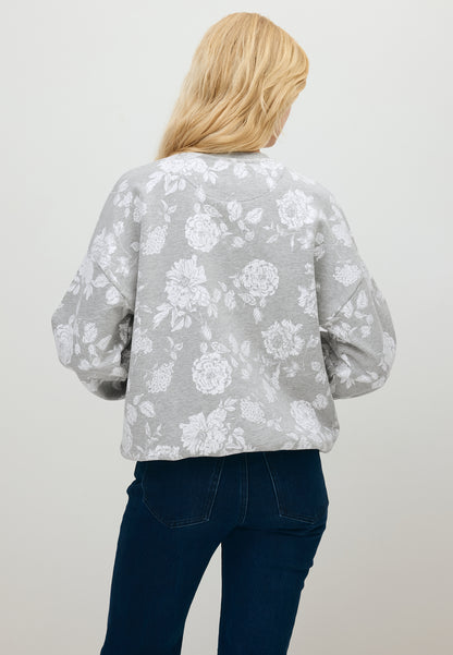 Szara bluza w kwiaty PULLA
