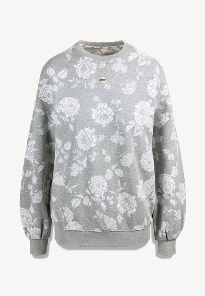 Szara bluza w kwiaty PULLA