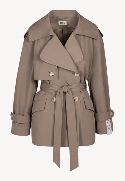 Krótki trencz dwurzędowy RACHY taupe