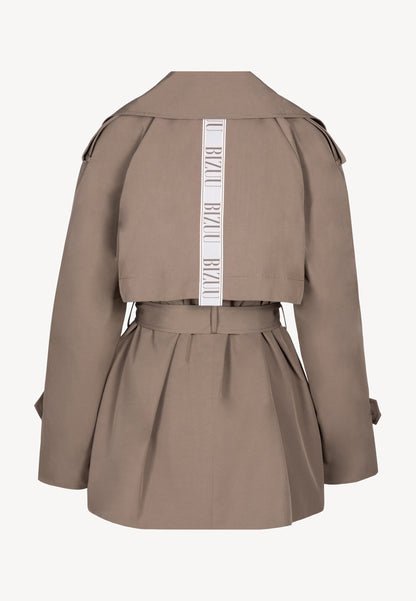 Krótki trencz dwurzędowy RACHY taupe