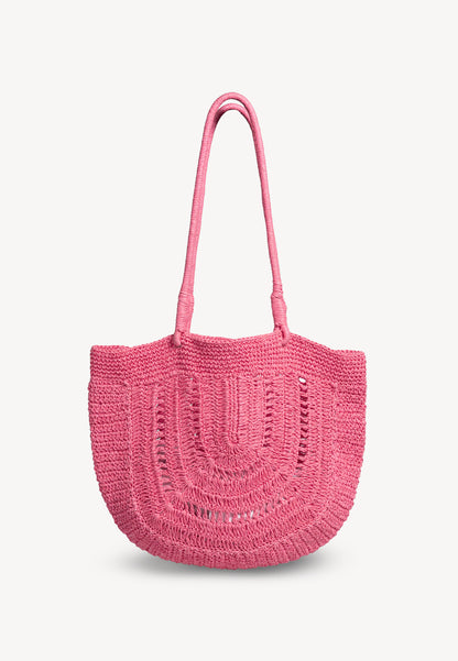 Pleciona torba shopper RAFI różowa