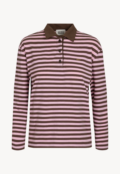 Bawełniany longsleeve z kołnierzykiem polo RAYA