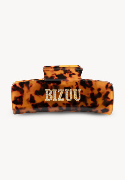 Brązowa klamra do włosów z logo RHODI