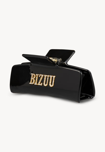 Czarna klamra do włosów z logo RHODI
