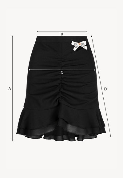 Czarna mini spódniczka z falbankami ROSALIAN