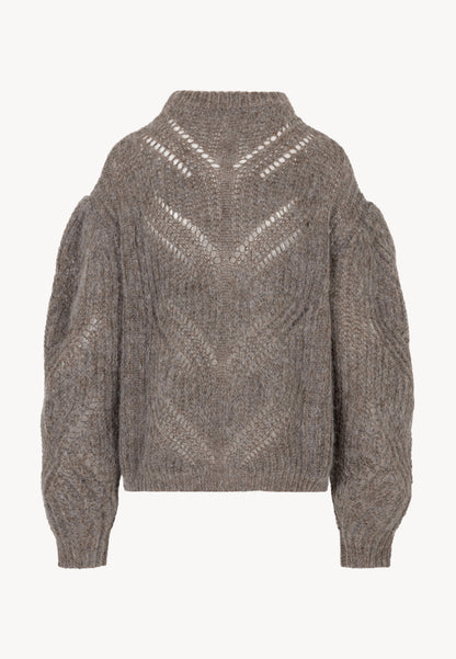 Beżowy sweter ażurowy oversize ROSSO
