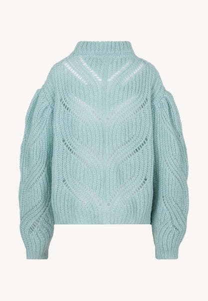 Błękitny sweter ażurowy oversize ROSSO