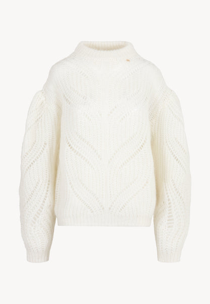 Kremowy sweter ażurowy oversize ROSSO