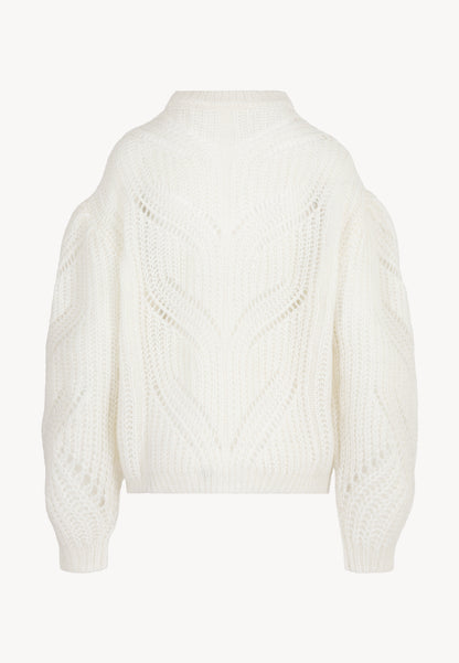 Kremowy sweter ażurowy oversize ROSSO