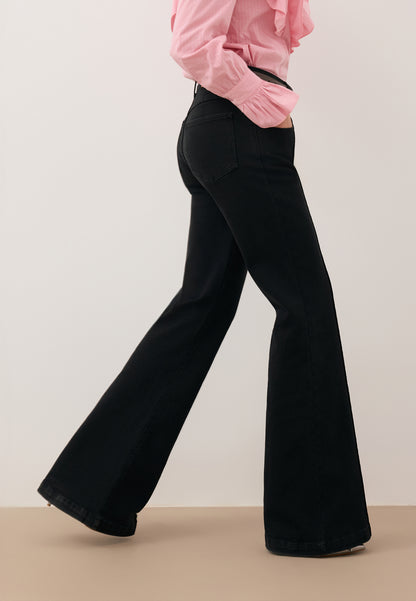 Spodnie jeansowe flare BELINNA czarne