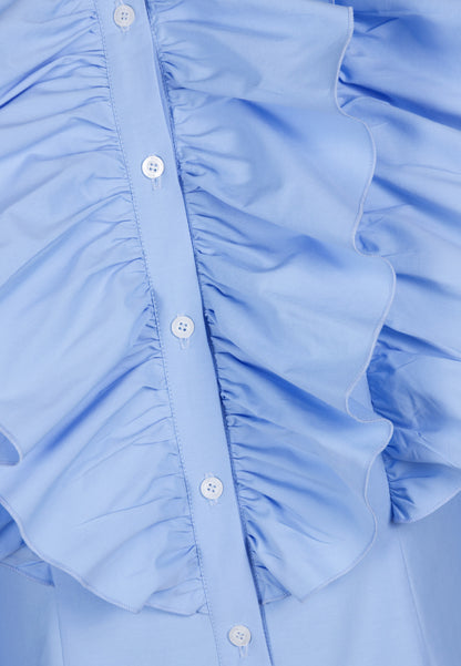 Błękitna sukienka mini z ozdobnymi falbanami SANN