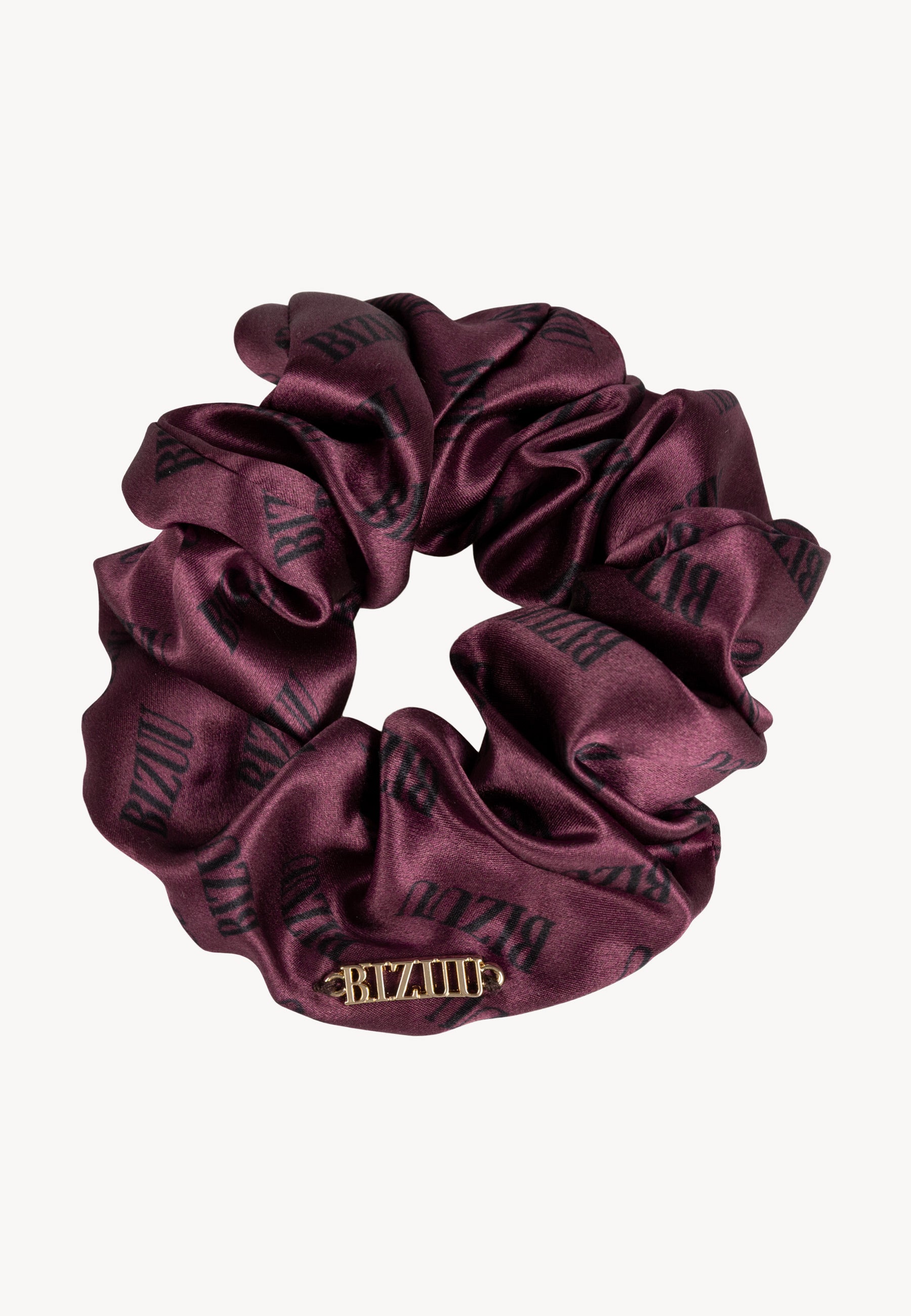 Bordowa gumka z jedwabiu SILKY w logowany print.