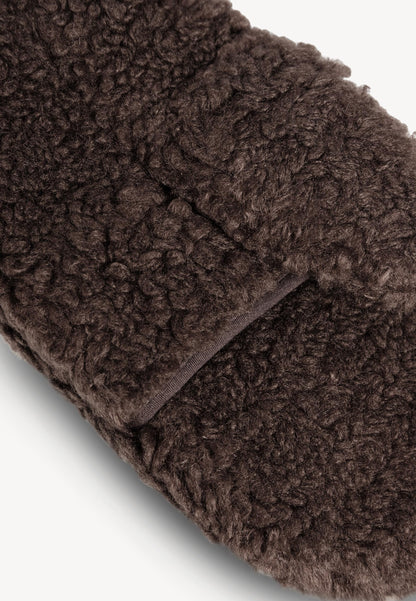 Brązowe puszyste rękawiczki SNUGGIE