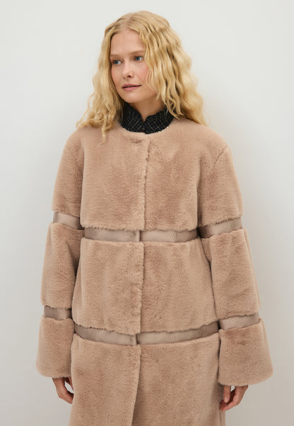 Herbatnikowe futro oversize SORRENTO