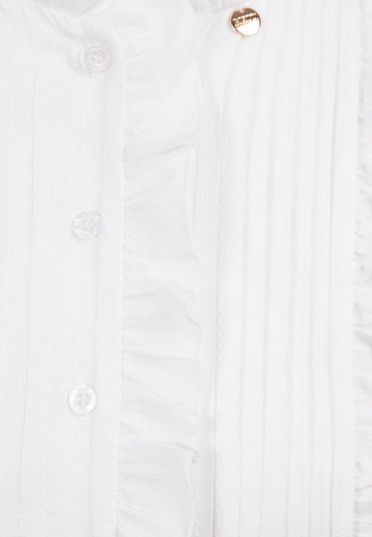 Biała sukienka mini z bufiastymi rękawami SULLY