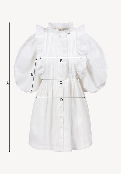 Biała sukienka mini z bufiastymi rękawami SULLY