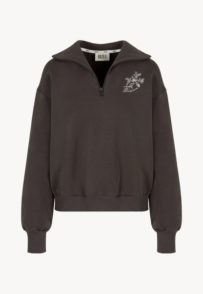 Brązowa bluza typu half-zip TANSY