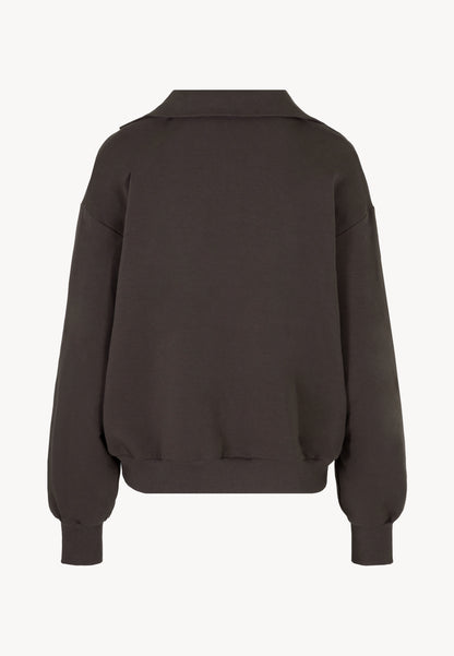 Brązowa bluza typu half-zip TANSY