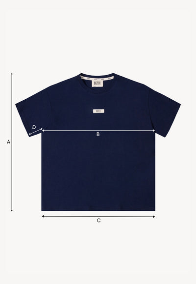 Bawełniany granatowy T-shirt z logo TISHALLE