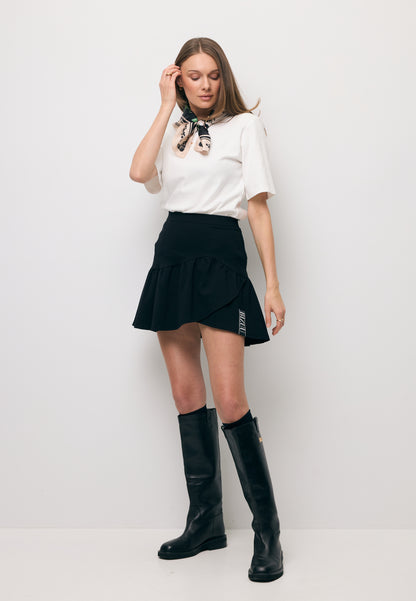 Kremowy T-shirt damski z poduszkami MELISA